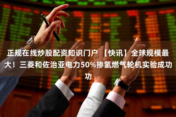 正规在线炒股配资知识门户 【快讯】全球规模最大!三菱和佐治亚电力50%掺氢燃气轮机实验成功