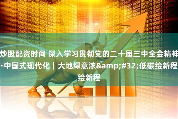 炒股配资时间 深入学习贯彻党的二十届三中全会精神·中国式现代化｜大地绿意浓&#32;低碳绘新程