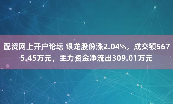 配资网上开户论坛 银龙股份涨2.04%，成交额5675.45万元，主力资金净流出309.01万元