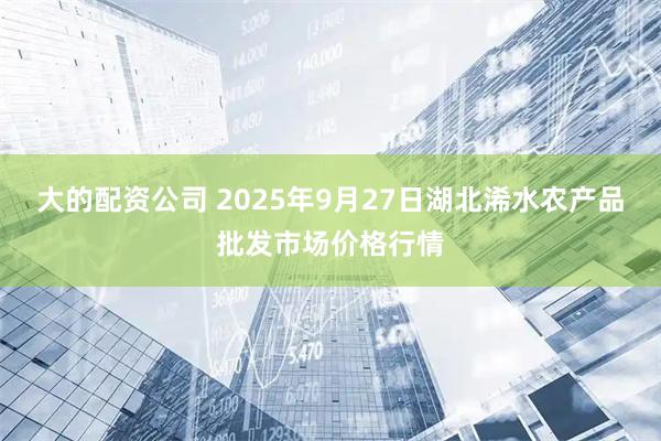 大的配资公司 2025年9月27日湖北浠水农产品批发市场价格行情